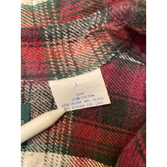 Vintage 90s Button Down Shirt 1990s Red Plaid Chore Gander Mountain Size Large90 - Picture 3 of 5